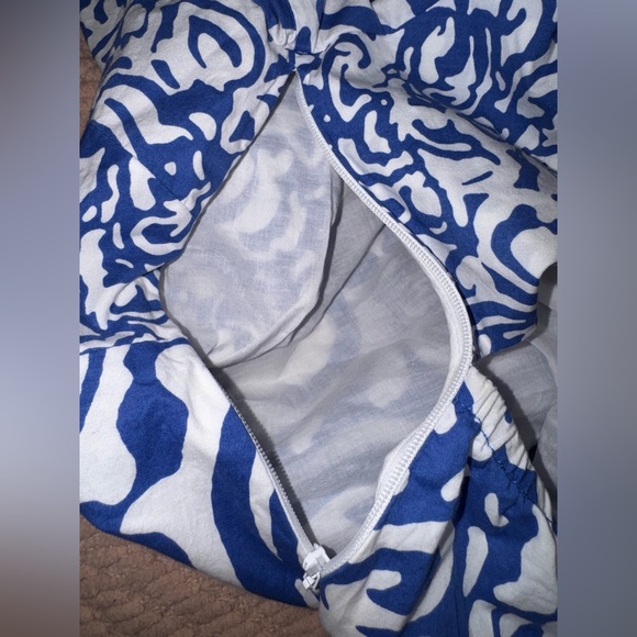 Tanya Taylor Cynthia Cotton Poplin Midi tiered tiered Dress Size 14 Blue EUC - Picture 16 of 16